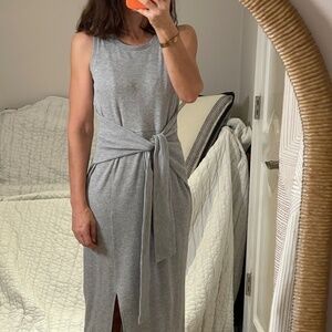 Michael Kors ribbed knit cotton dress gray S